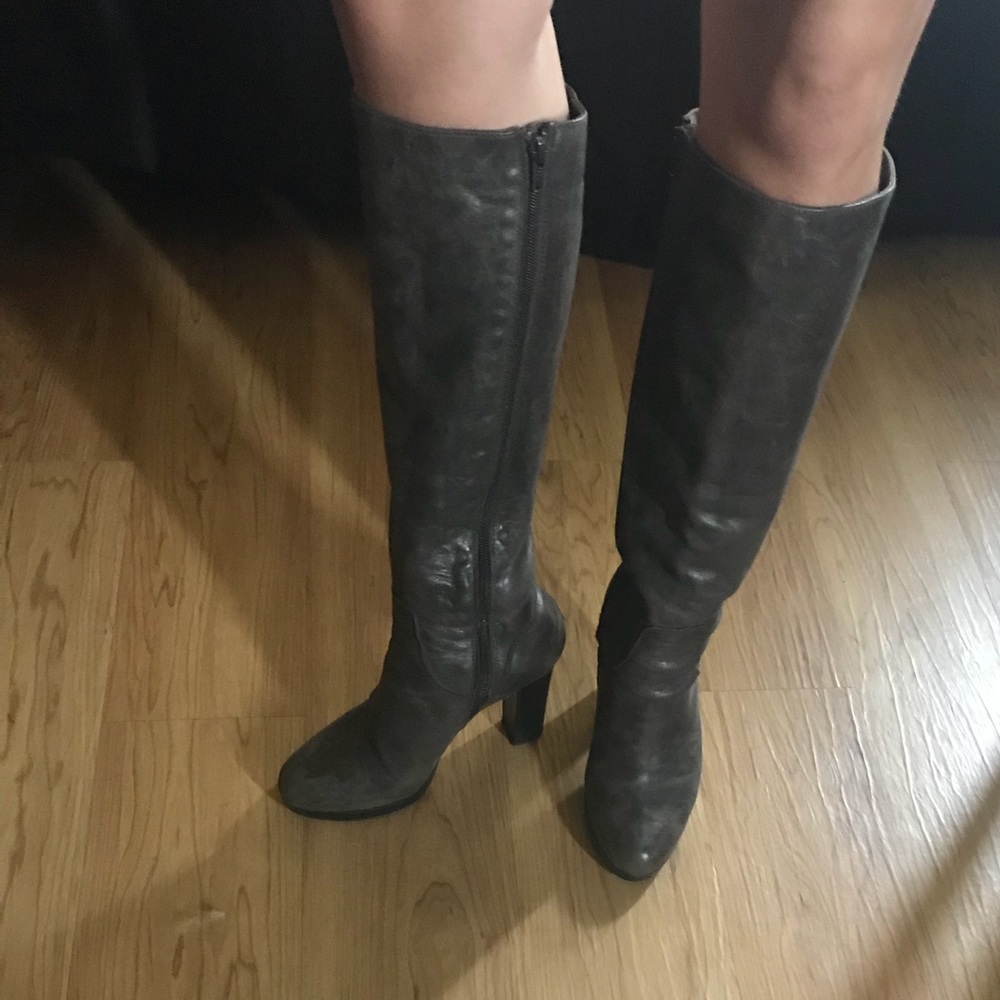 Le ble Milano brown leather mid calf boots